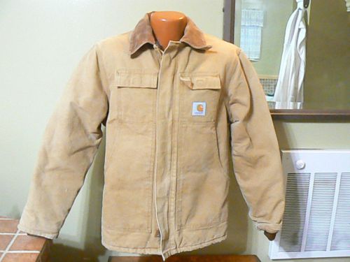 Carhartt Jacket Chore Coat Quilted Lining Sz M L Farmer Construction Canvas