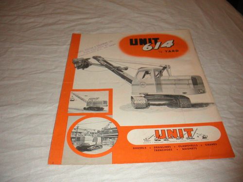 1940&#039;s unit model 614 shovel, crawler crane sales brochure for sale