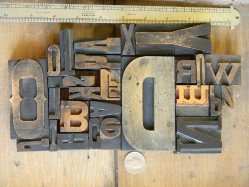A-Z Antique Letterpress wood type Letters printing blocks pinterest crafts lot#7