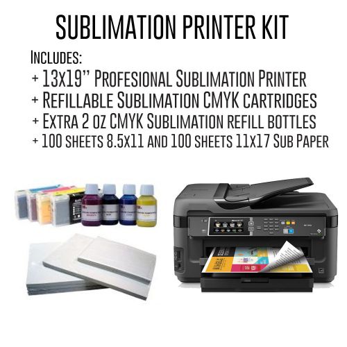 Complete Professional 13x19&#034; Sublimation Kit with Refillable cartridges + papers