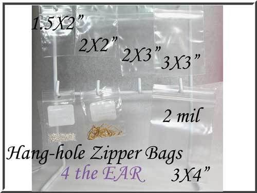 Zip Lock Bags 3&#034; x 4&#034; Clear Recloseable - 100 with hole