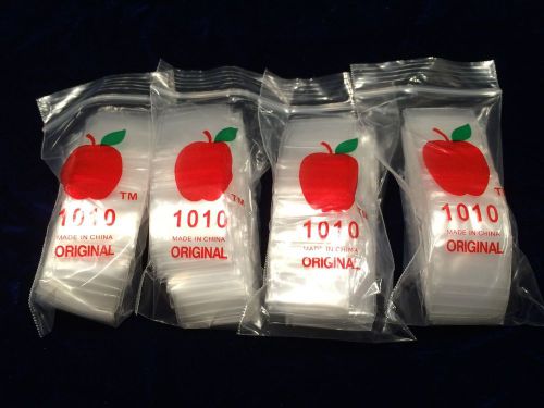400 x 1010 Apple Tiny Mini Clear Ziplock Bags Baggies Ziplock 1&#034; x 1&#034; Lot of 400