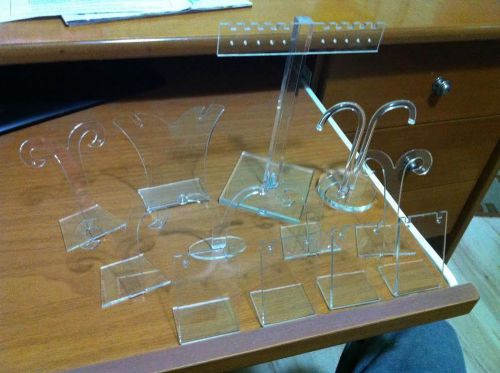 Clear acrylic plexiglass earring jewelry stand countertop display (12 items) for sale