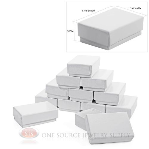 12 Gloss White Cotton Filled Gift Boxes 1 7/8&#034; x 1 1/4&#034; Charm Ring Jewelry Box