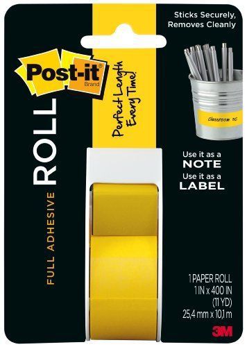 Post-it full adhesive roll 2650-y, 1 in x 400 in [25,4 mm x 10,1 m] - 1&#034; (2650y) for sale