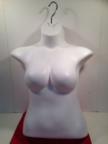 White Plastic Female Upper body torso chest Form - For M - L  Clothing Sizes