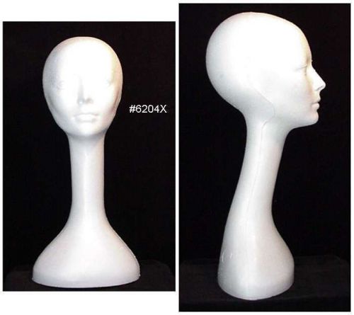 Twelve (12) 19&#034;h long neck mannequin heads-white for sale