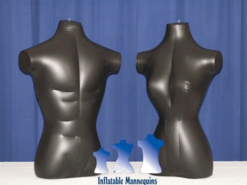 His &amp; her special - inflatable mannequin - torso forms standard size, black for sale