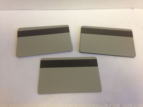 50 Silver PVC Cards - HiCo Mag Stripe 3 Track - CR80 .30 Mil for ID Printers
