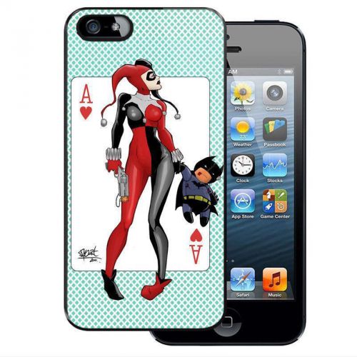 iPhone and Samsung Case - Funny Card Harley Quinn and Chibi Batman - Cover