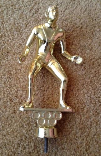 Metal Trophy Topper Wrestler With Olympic Symbol
