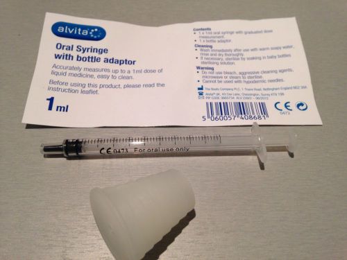 10 X 1ml Oral Dosing Syringes, Incl Adapter, New Sealed, Calves, Lambs, Foul