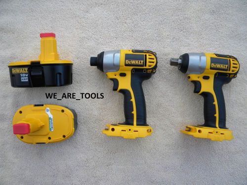 DEWALT DC820 18V 1/2 CORDLESS WRENCH,DC825 IMPACT,2 DC9096 XRP BATTERIES 18 VOLT