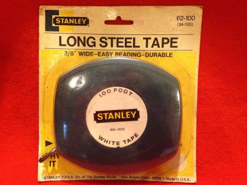 NOS Stanley Long Steel Tape Rule (62-100)100 Feet USA-made VTG NIB No Reserve