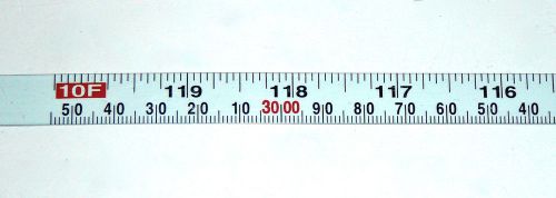 Metal adhesive backed ruler - 1/2&#034; wide x 3m (10ft) long - right - fract/metric for sale