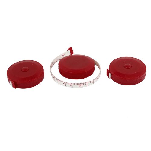 Red Plastic Housing Fibreglass 1.5M 60&#034; Metric/Inch Tape Measuring Tool 3 Pcs