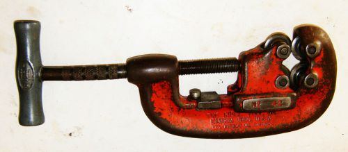 Vintage RIDGID #42 FOUR WHEEL PIPE CUTTER ~ Heavy Duty ~ Cuts 1/2&#034; to 2&#034; Pipe ~