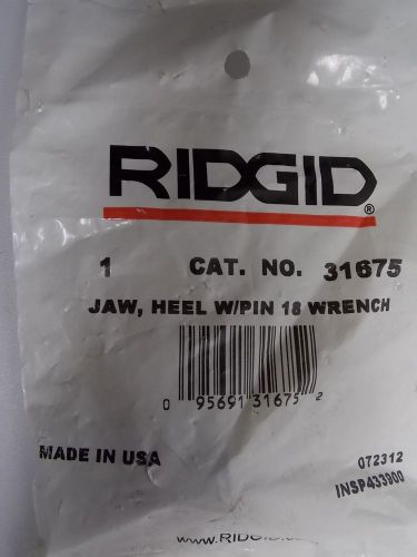 GENUINE RIDGID 31675 JAW HEEL WITH PIN FOR 18&#034; RIDGID PIPE WRENCH NEW