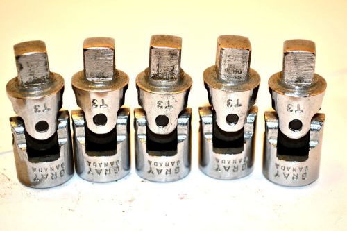 5 NICE GRAY Canada 3/8&#034; Drive T3 UNIVERSAL JOINT Sockets K526 2A67