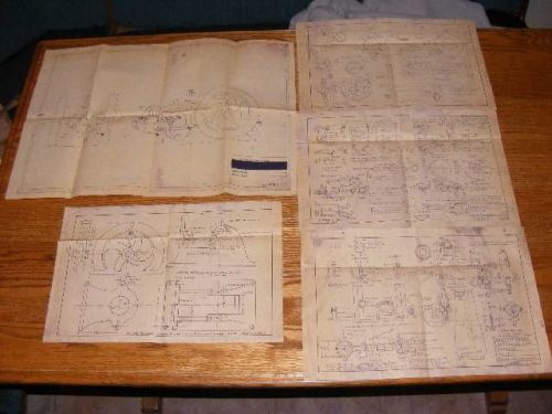 1947 Hit &amp; Miss Horizontal Gas Engine Blueprints 4 Drawings