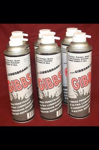 6 Gibbs Brand Lubricant Gun Oil Cleaner Penetrating Oil