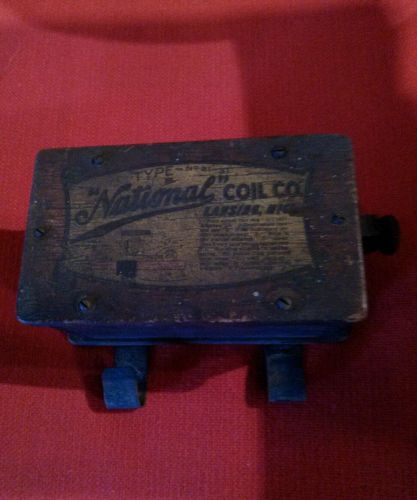 Vintage Hit and miss spark coil and bracket National coil Company model 21 - 31