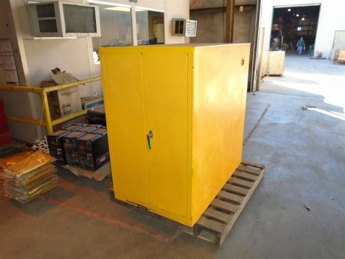 55 GALLON YELLOW FLAMMABLE HORIZONTAL SAFETY CABINET 28 X 45 X 47 REFURBISHED