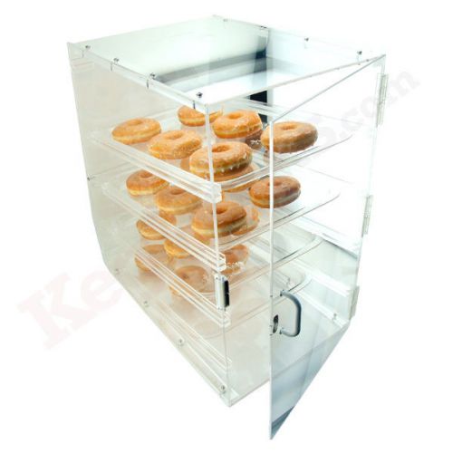 Acrylic Donut &amp; Pastry Display Case - 4 Shelves - Doors Open in Front &amp; Back