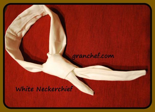 Chef Neckerchief  ~ White ~ Chef Works ~ 1 Size Fits Most ~ NIP ~ 100 % Cotton