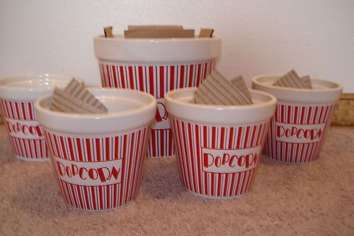 5 Pc Ceramic Popcorn Set