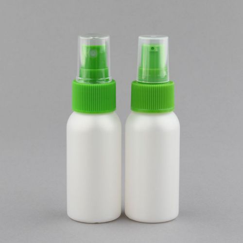 2pcs plastic cosmetics perfume lotion spray bottle refillable bottles green cap for sale