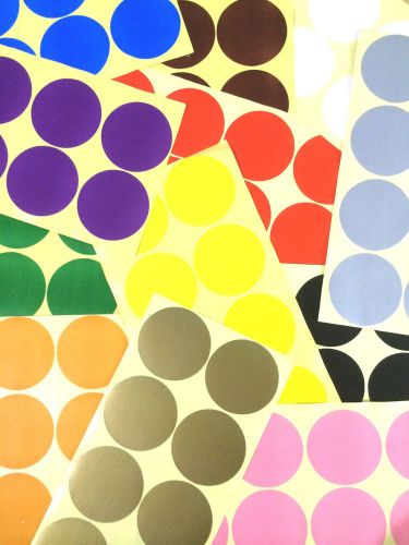 16 x 50mm Coloured Dot Stickers Round Sticky Adhesive Spot Circles Paper Labels