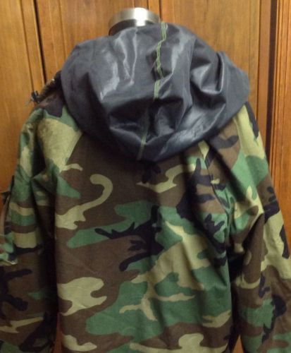 Large long bdu woodland protective overgarment jacket, nfr 8415-01-444-1200 for sale