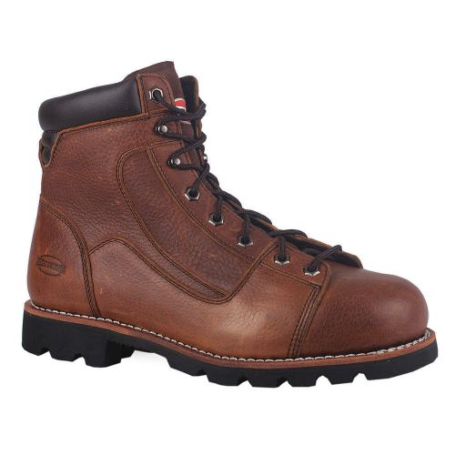 Work Boots, Steel Toe, 6In, Brn,6m, PR Iron Age