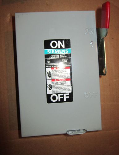 SIEMENS General Duty Enclosed Switch GF221N 30 Amp 200 Volt NEW