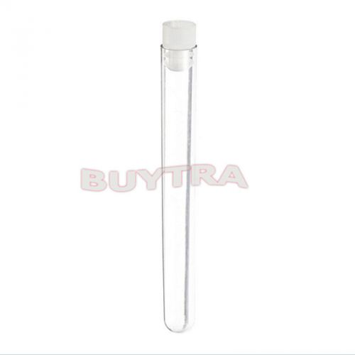 Firm Great 10X 12mmx100mm Clear Plastic Test Tubes with White Caps Stoppers HGUS