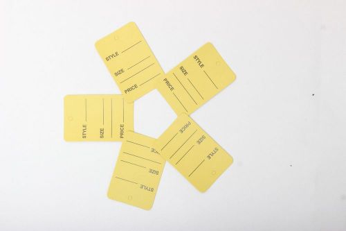 1000 Pcs Small GES 1 1/4 x 1 7/8 One Part Coupon Tag  Price Labels  (Yellow)