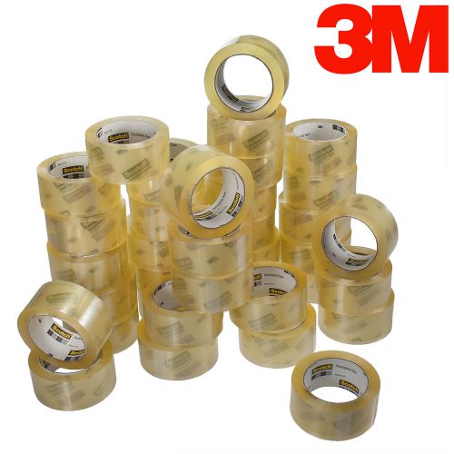 36 Rolls Scotch Commercial Grade Shipping Packaging Box Packing Tape Clear 3750