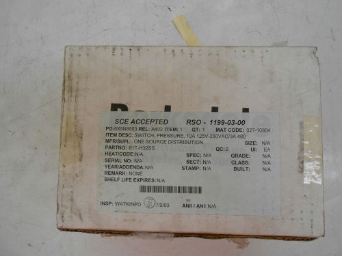 NEW BARKSDALE B1T-H32SS PRESSURE ACTUATED SWITCH