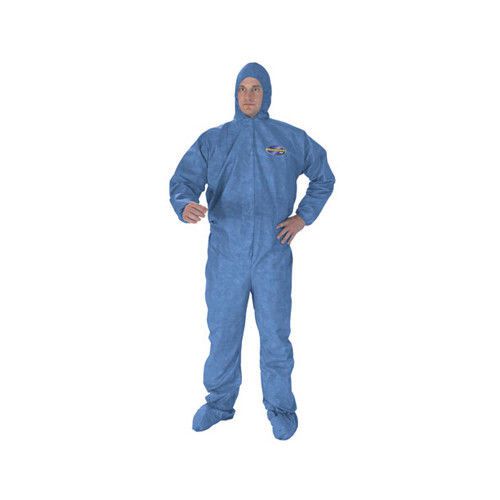 Kleenguard A60 Large Elastic-Cuff and Back Hooded Coveralls in Blue
