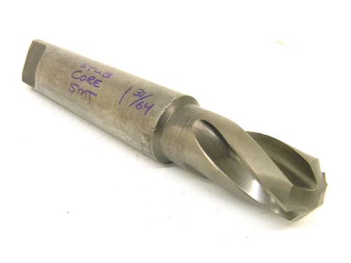 USED CLEVELAND 1-31/64&#034; TAPER SHANK STUB LENGTH CORE DRILL 1.4844&#034;