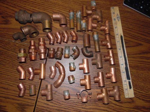 Copper / brass fittings / pieces  48 pieces for sale