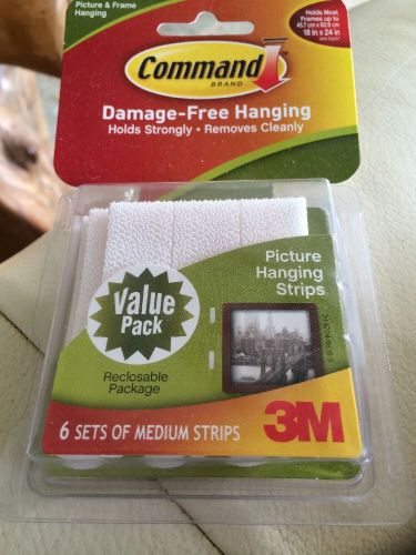 Command Medium Picture Hanging Strips-White 6 Sets/Pkg