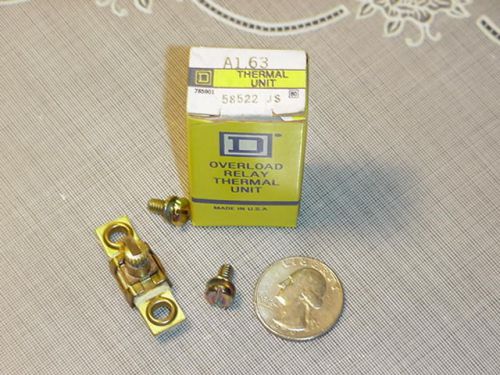 Square D OverLoad Relay Therm Unit A1.63 Ship $1.95 NEW
