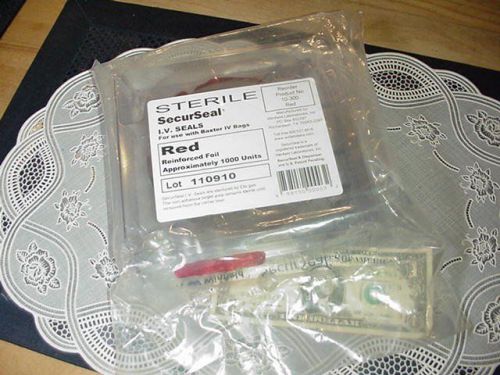 WinField SecurSeal RED I.V. Seals F/ Baxter IV Bags  No. 10-300, 1000 Foil Seals