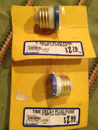 BUSS Time Delay Plug Fuse Type TL Amp 15 Amp Lot Of 2 Fuses New 125v