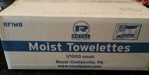 Royal MOIST TOWELETTES - Hand Wipes Case of 1000 RF1MB New