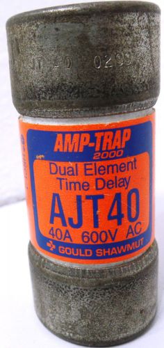 AJT40  Class J dual-element time delay fuse, 600VAC, 40A