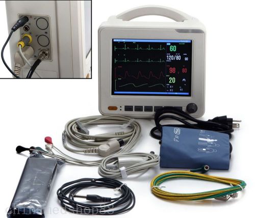 2015 new 8-inch icu patient monitor * nibp, spo2, ecg, temp, resp, pr, printer for sale