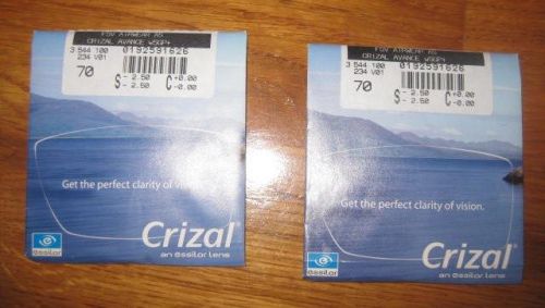 1 pair -2.50 polycarbonate crizal avance lense brad new, retail $275 for sale